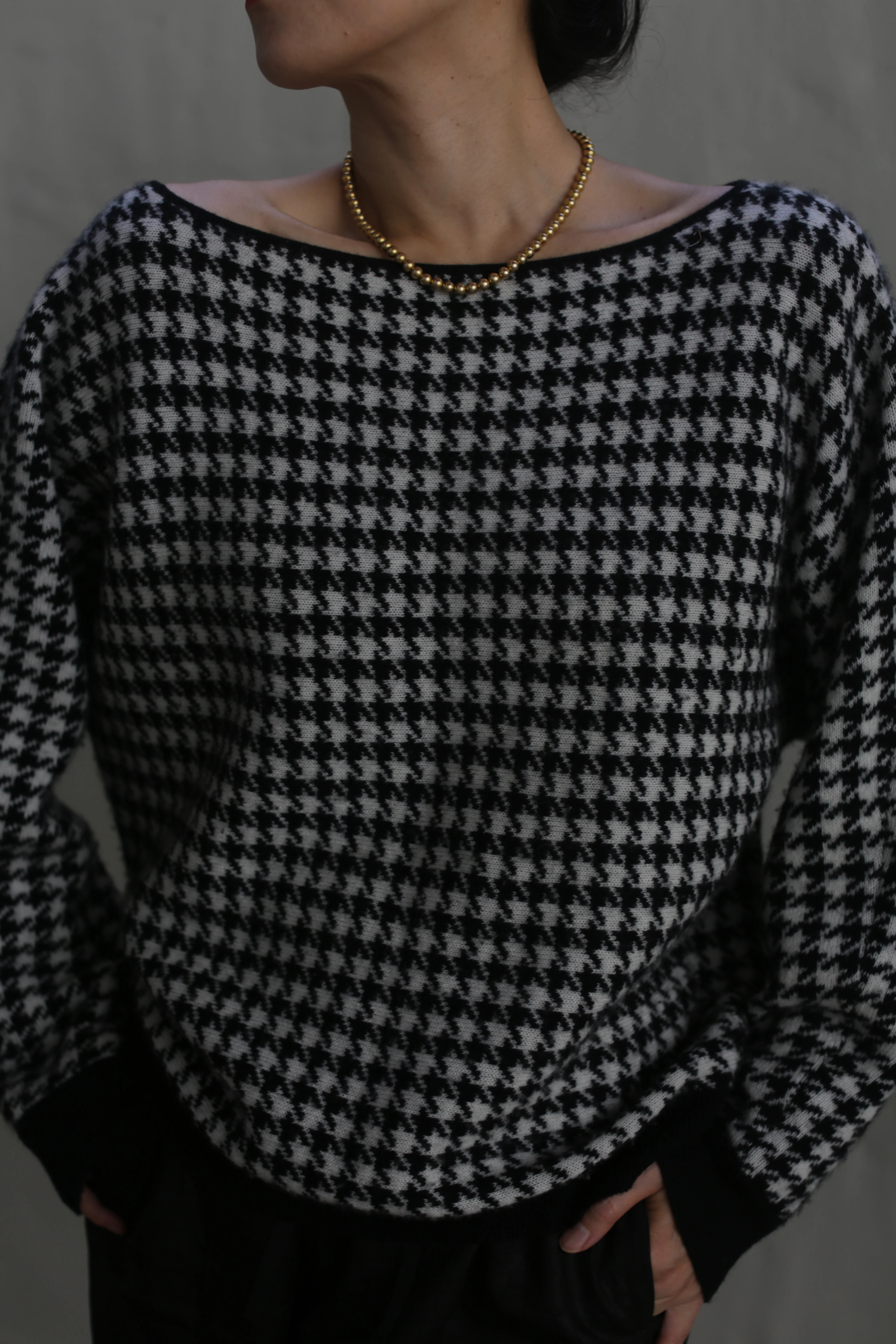 Ballerina's Cashmere Sweater | Houndstooth Jacquard - Image 7