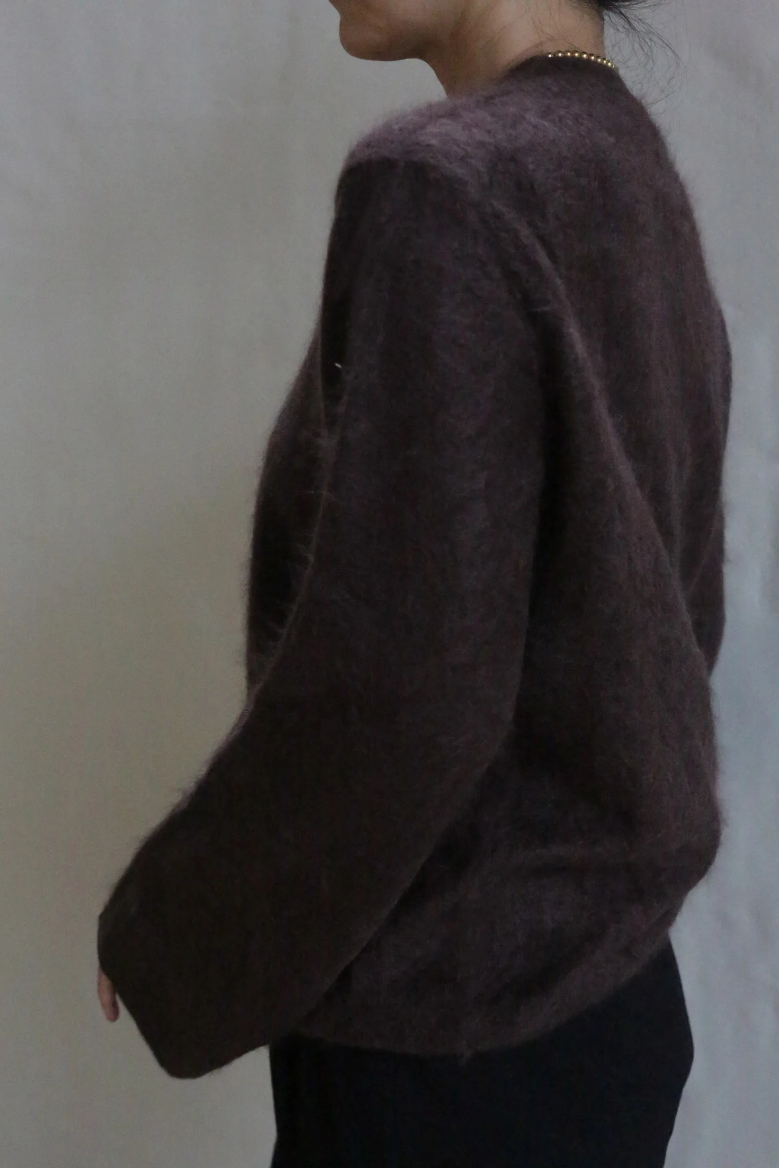Brushed Cashmere Cardigan | Mink - Image 4