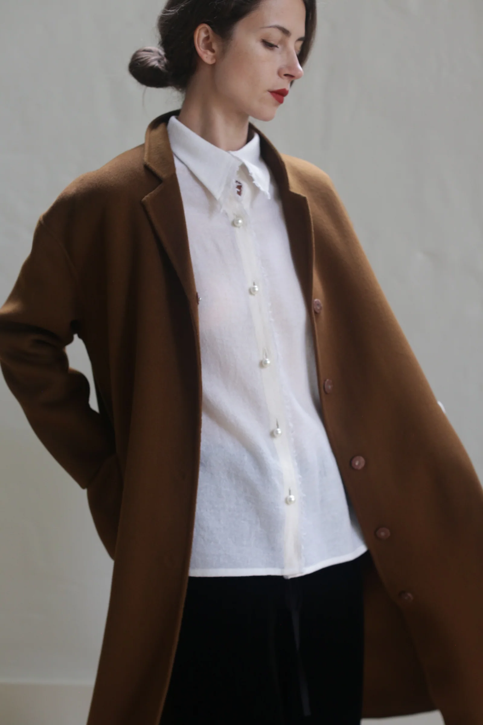 Bamford Long Double-face Cashmere | Tobacco - Image 3
