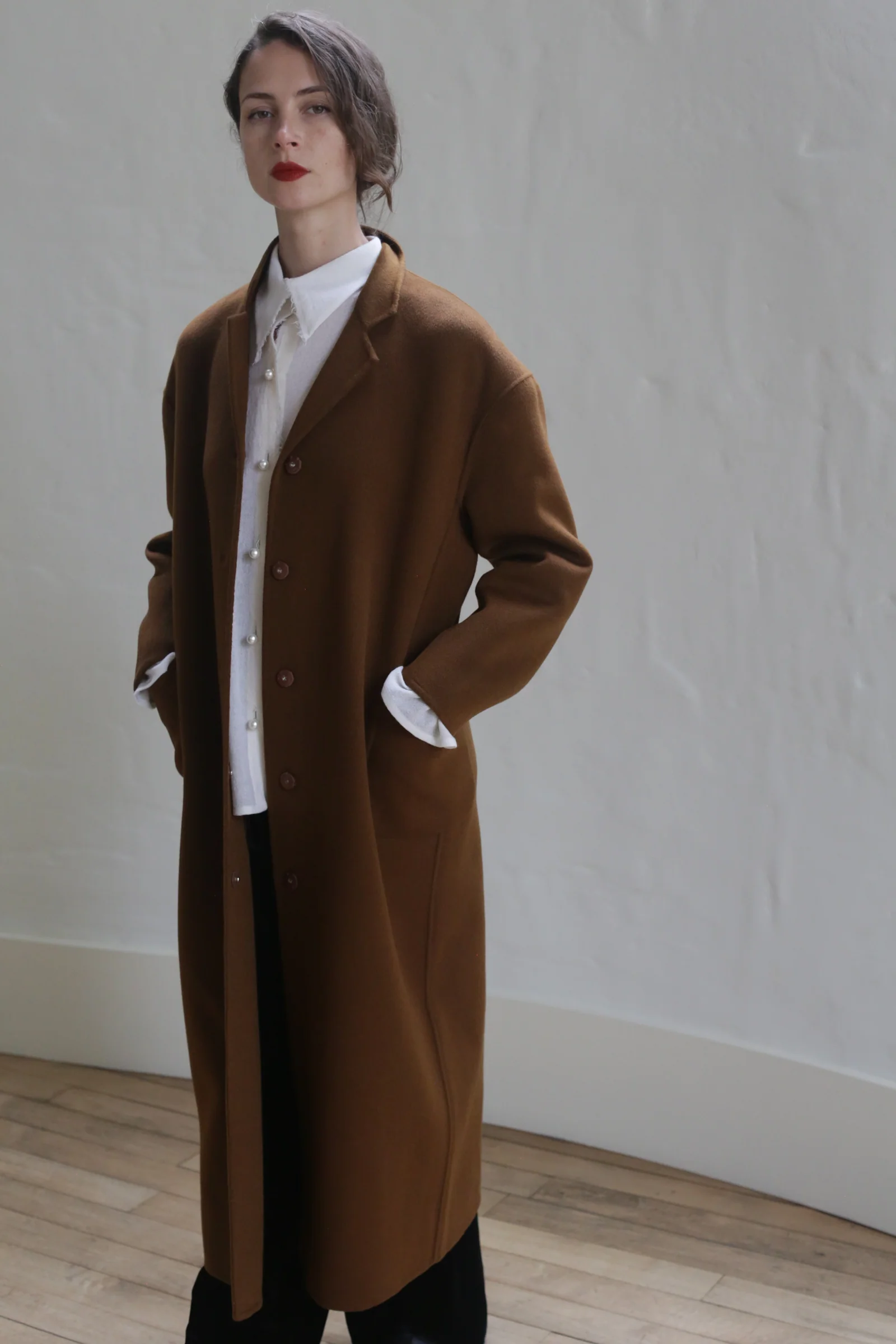 Bamford Long Double-face Cashmere | Tobacco - Image 7