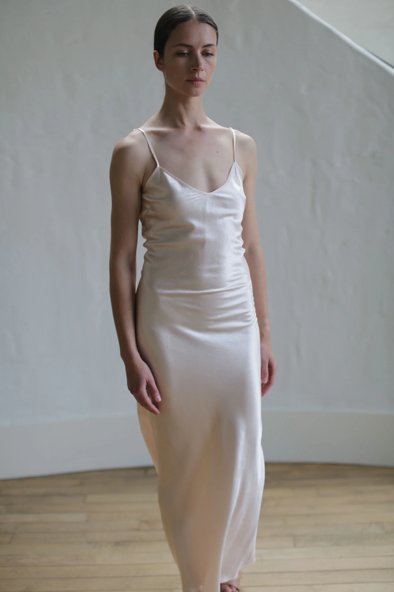 Liquid Slip Dress Long | Champagne - Image 3