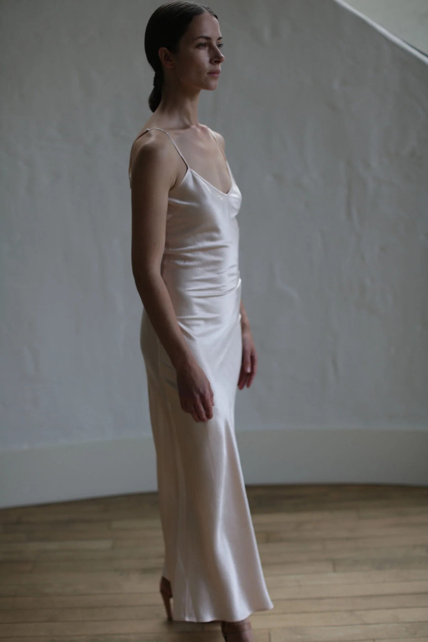 Liquid Slip Dress Long | Champagne - Image 4