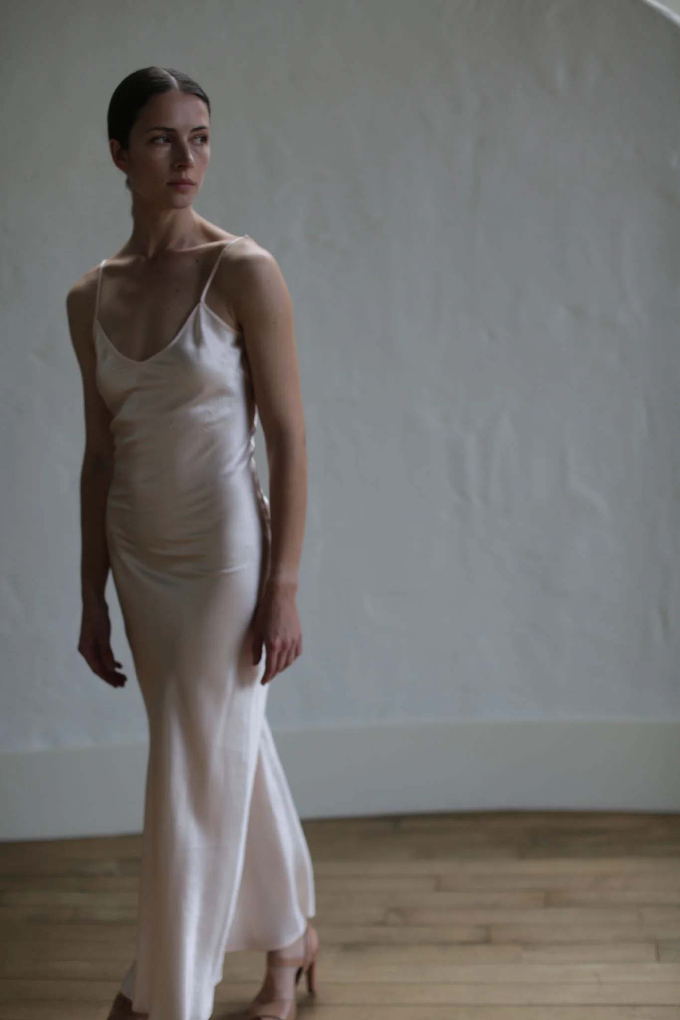 Liquid Slip Dress Long | Champagne - Image 5