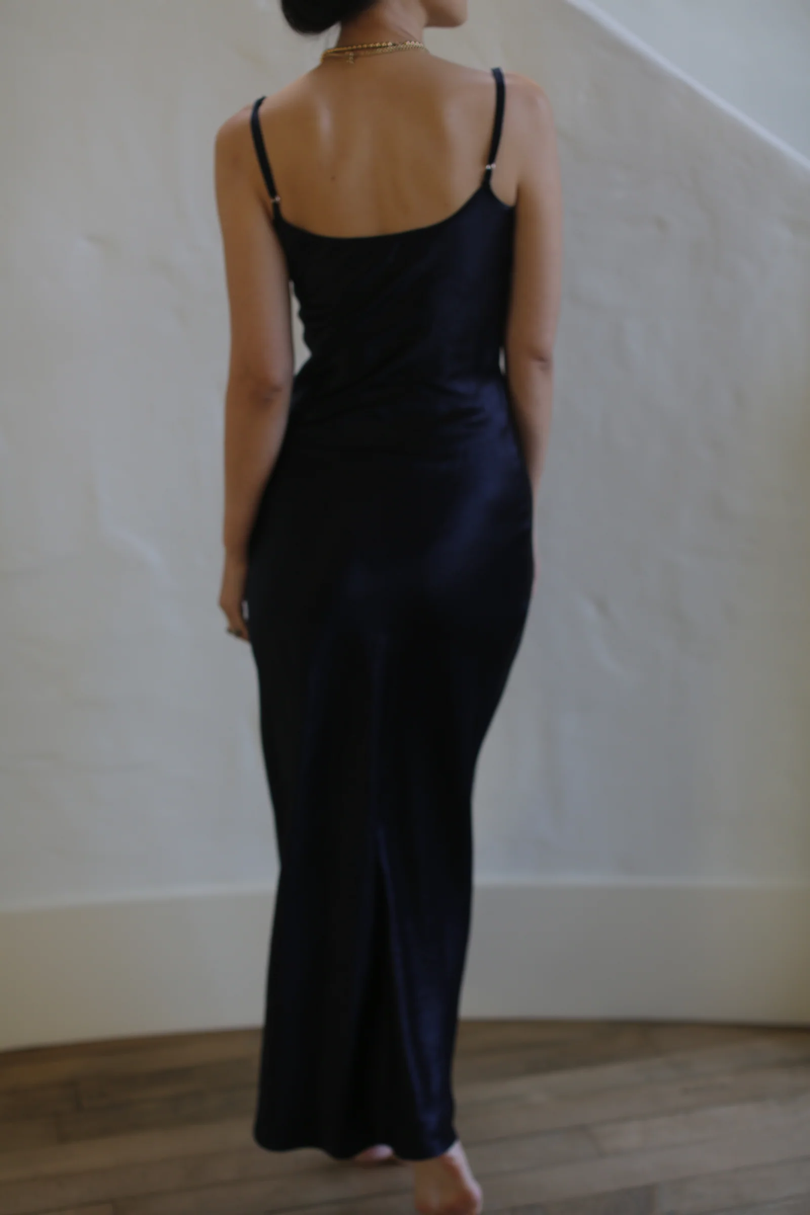 Liquid Slip Dress Long | Midnight - Image 3