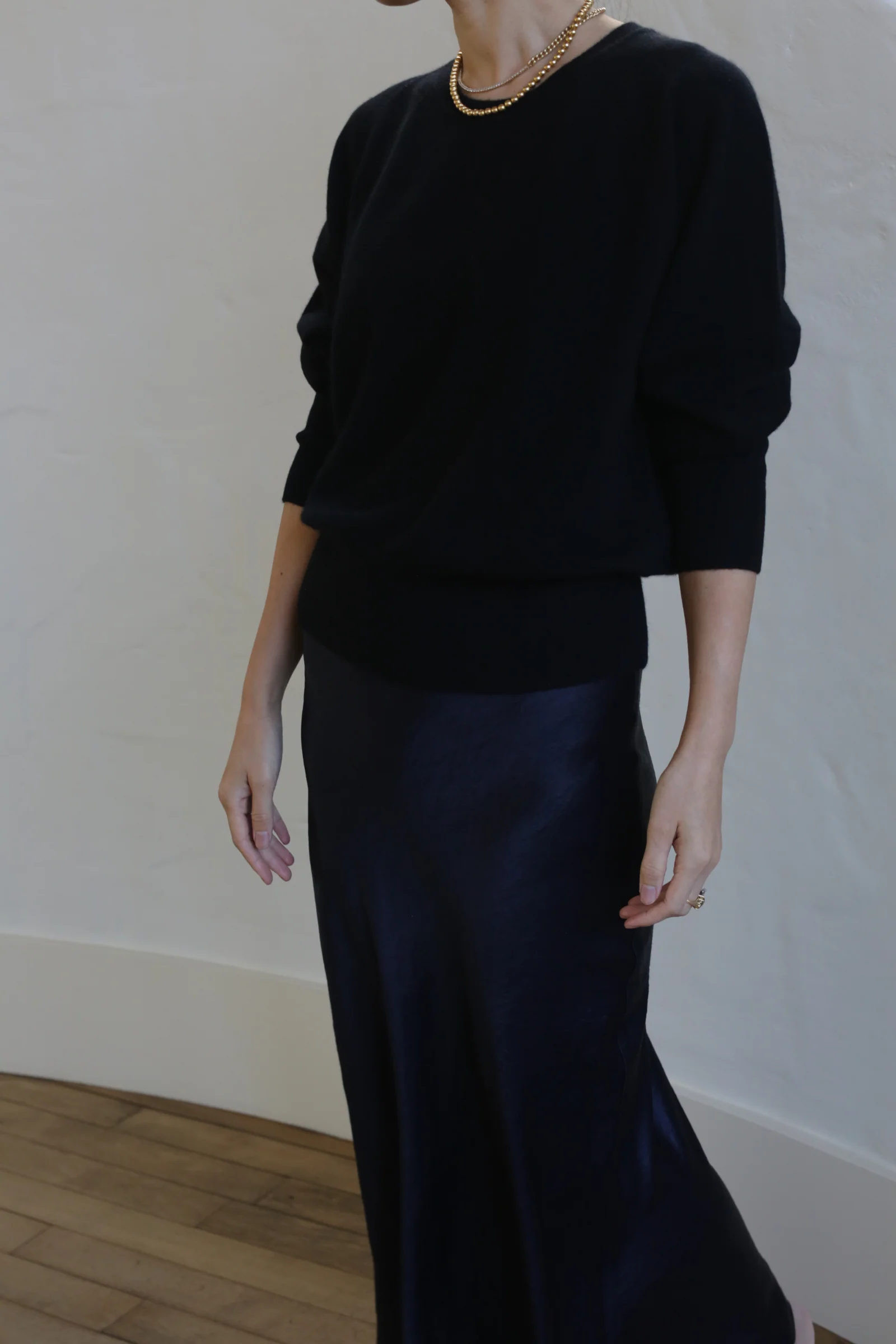 Liquid Slip Dress Long | Midnight - Image 4