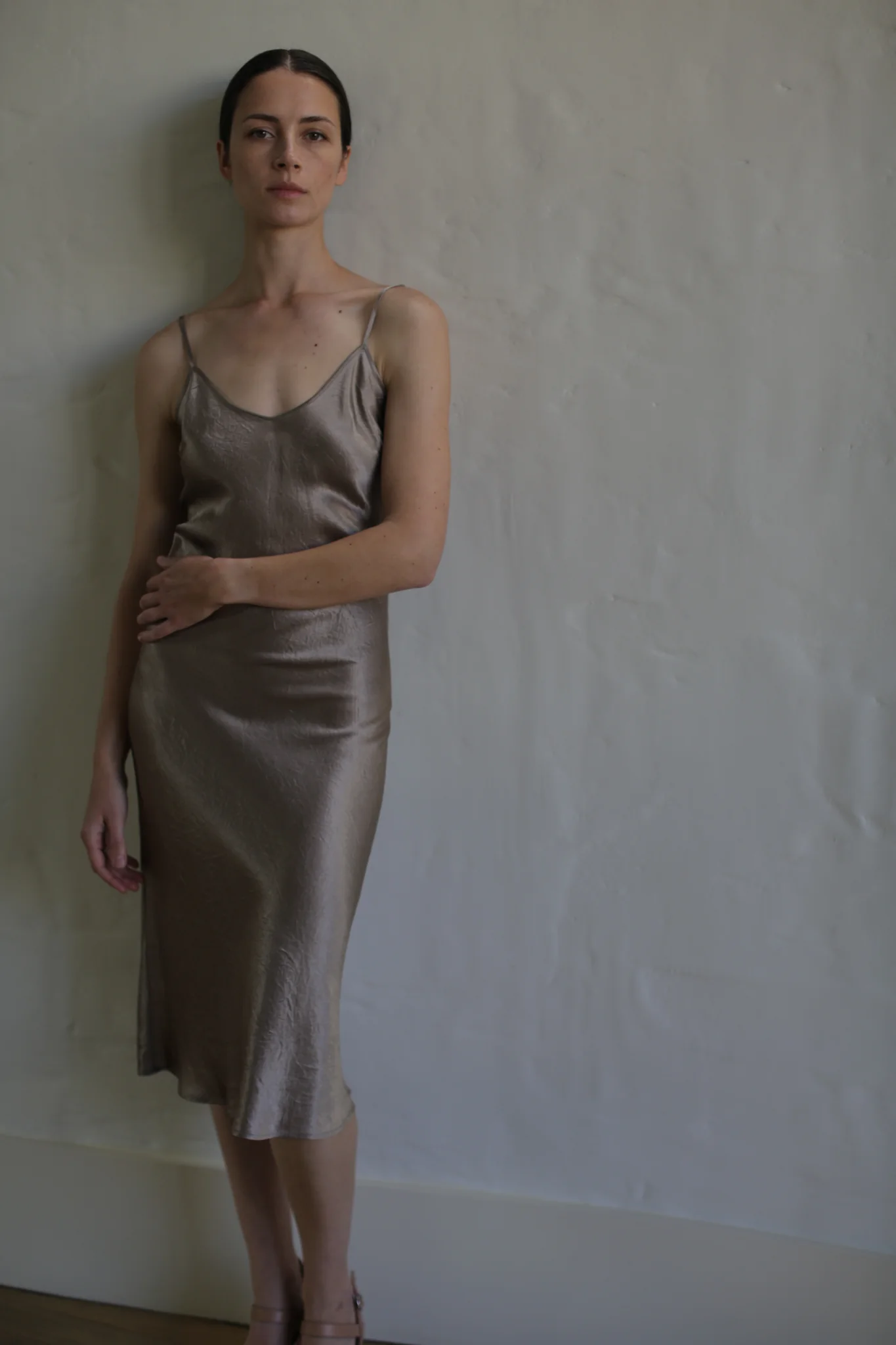 Liquid Slip Dress | Mink - Image 4