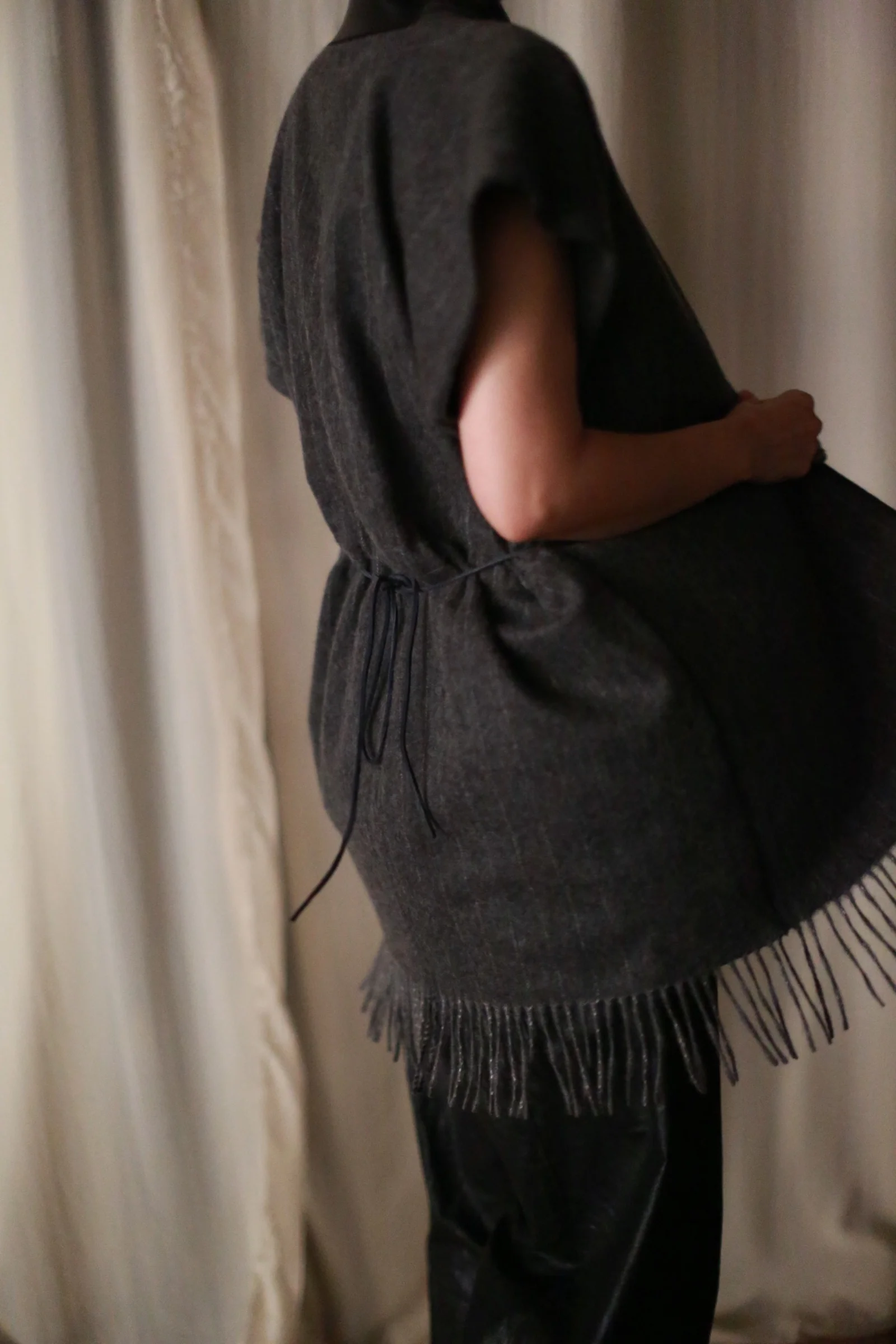 Men's Scarf Vest | Charcoal - Image 10