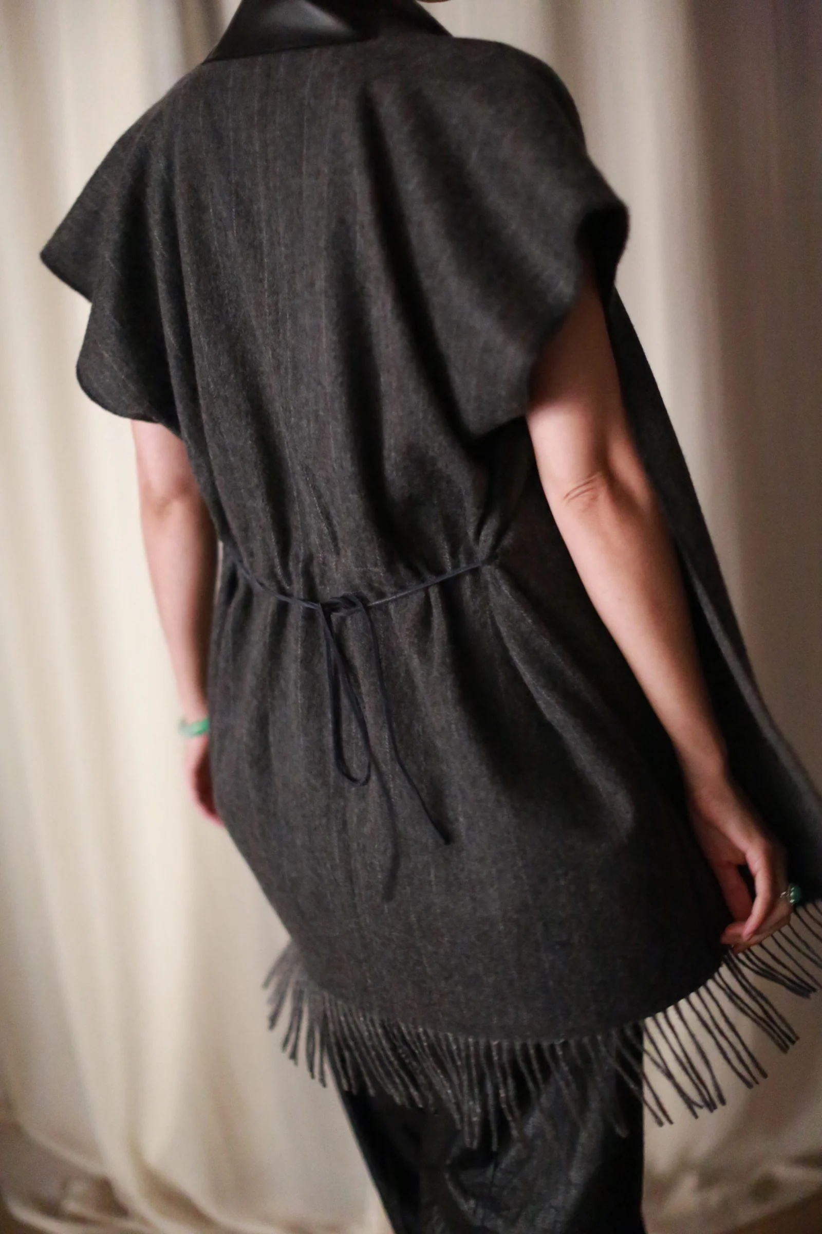 Men's Scarf Vest | Charcoal - Image 12