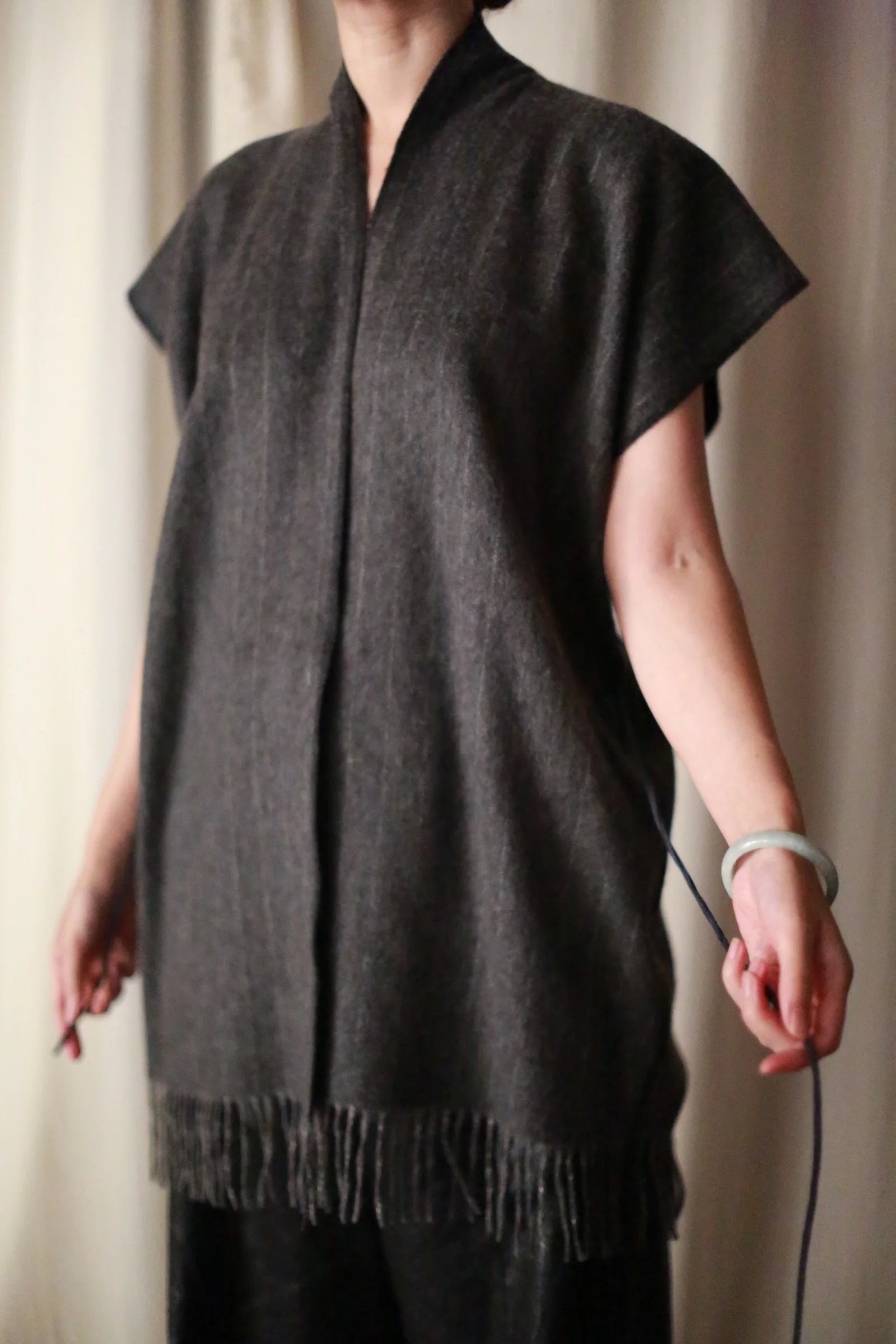 Men's Scarf Vest | Charcoal - Image 5