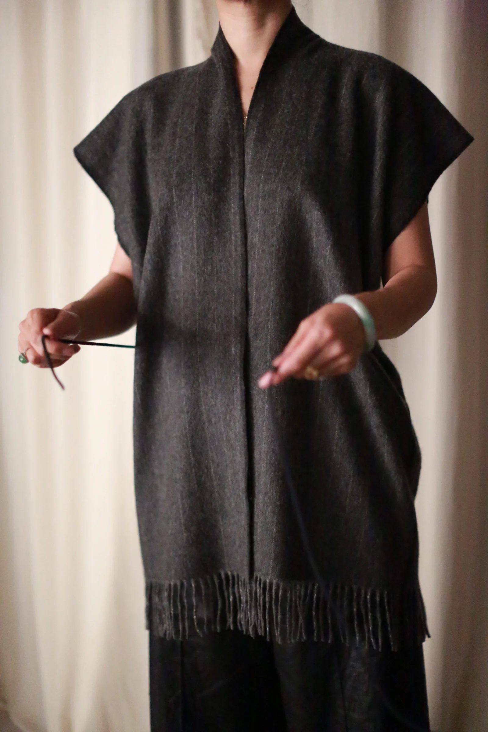 Men's Scarf Vest | Charcoal - Image 6