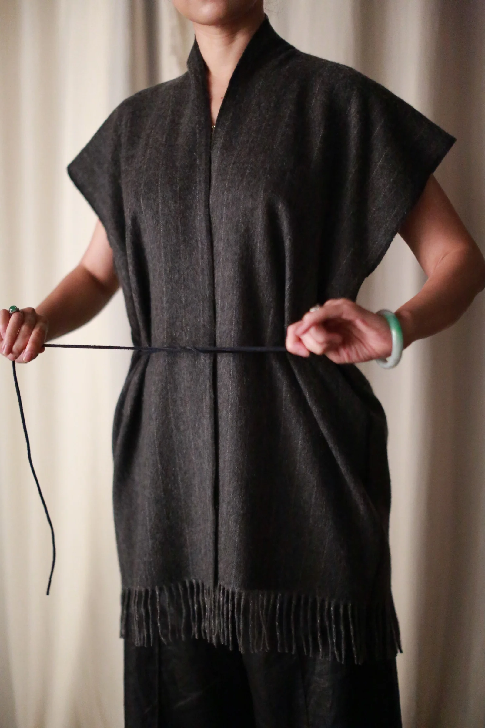 Men's Scarf Vest | Charcoal - Image 7