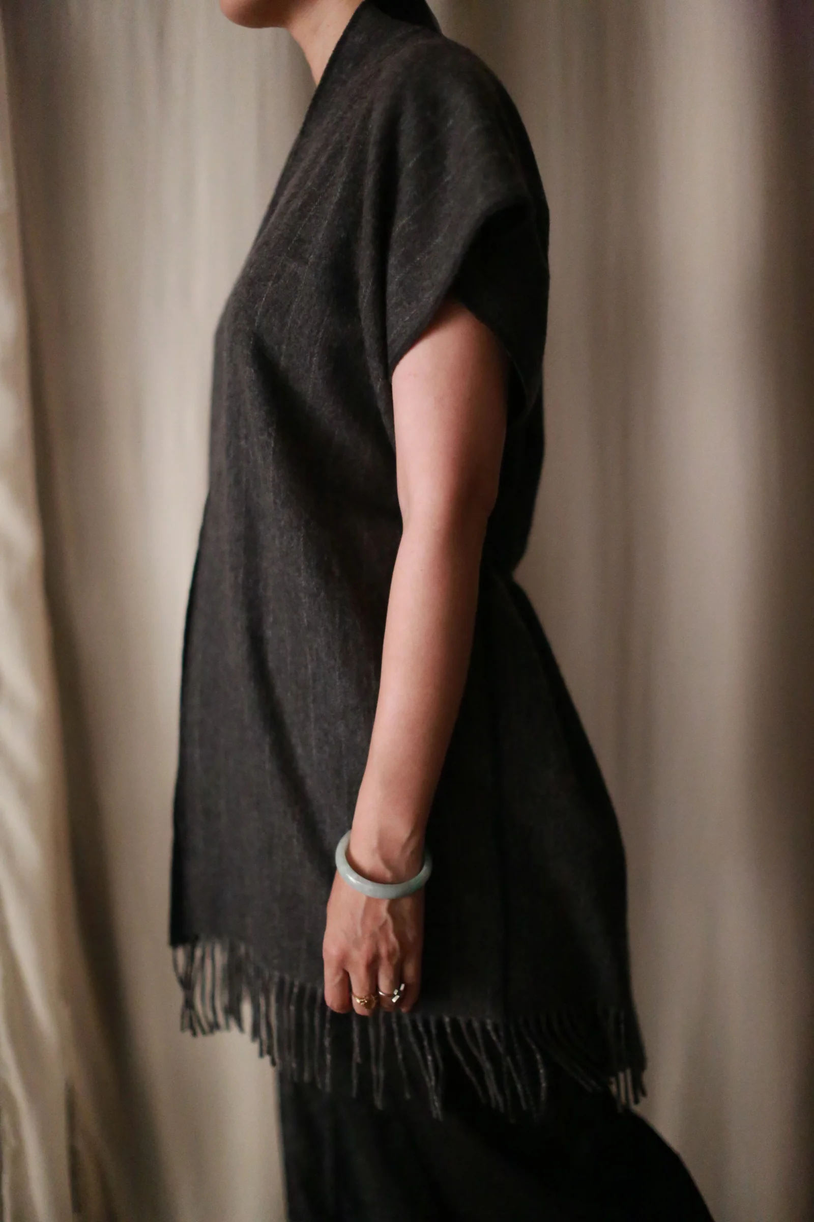 Men's Scarf Vest | Charcoal - Image 8