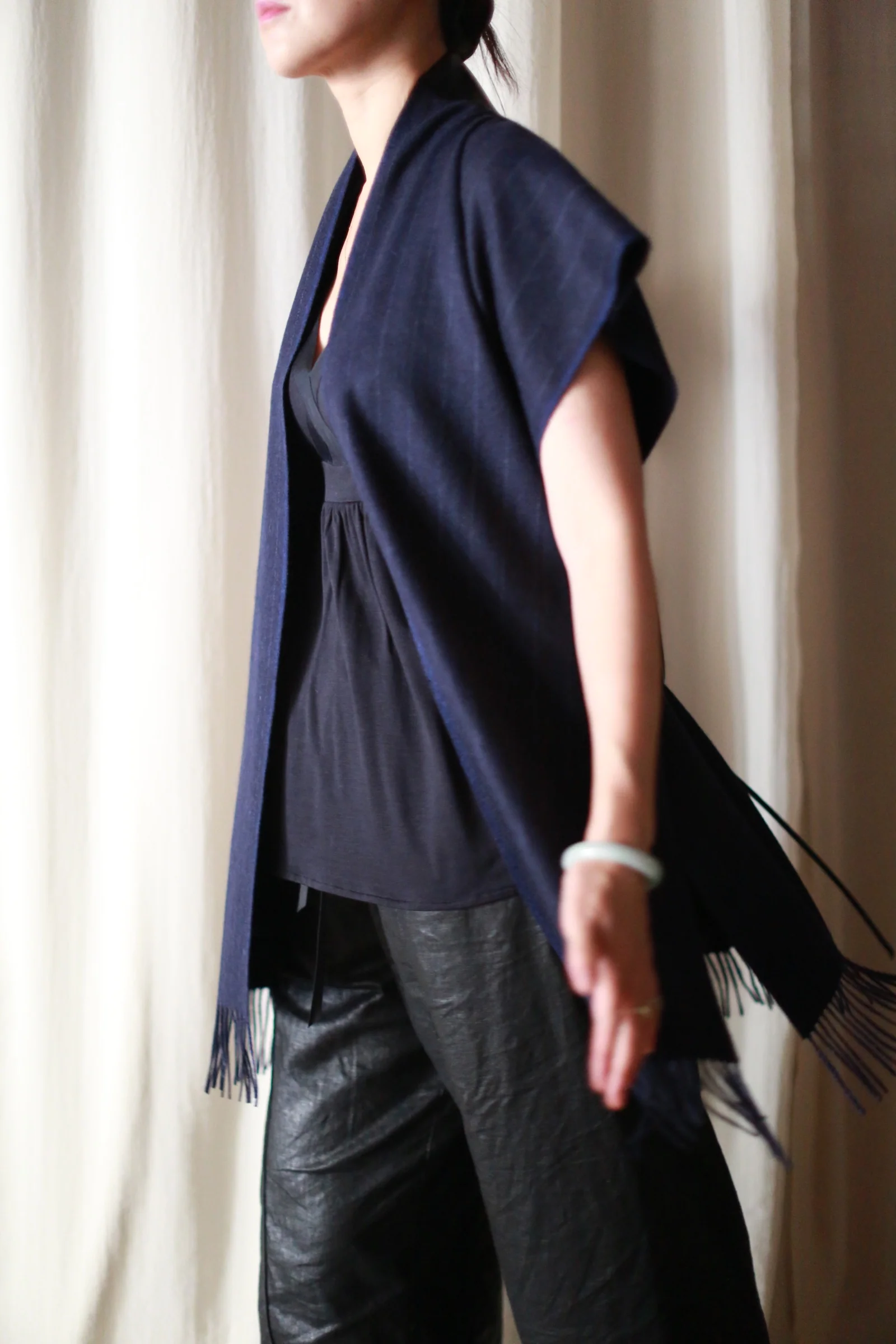 Men's Scarf Vest | Navy - Image 5