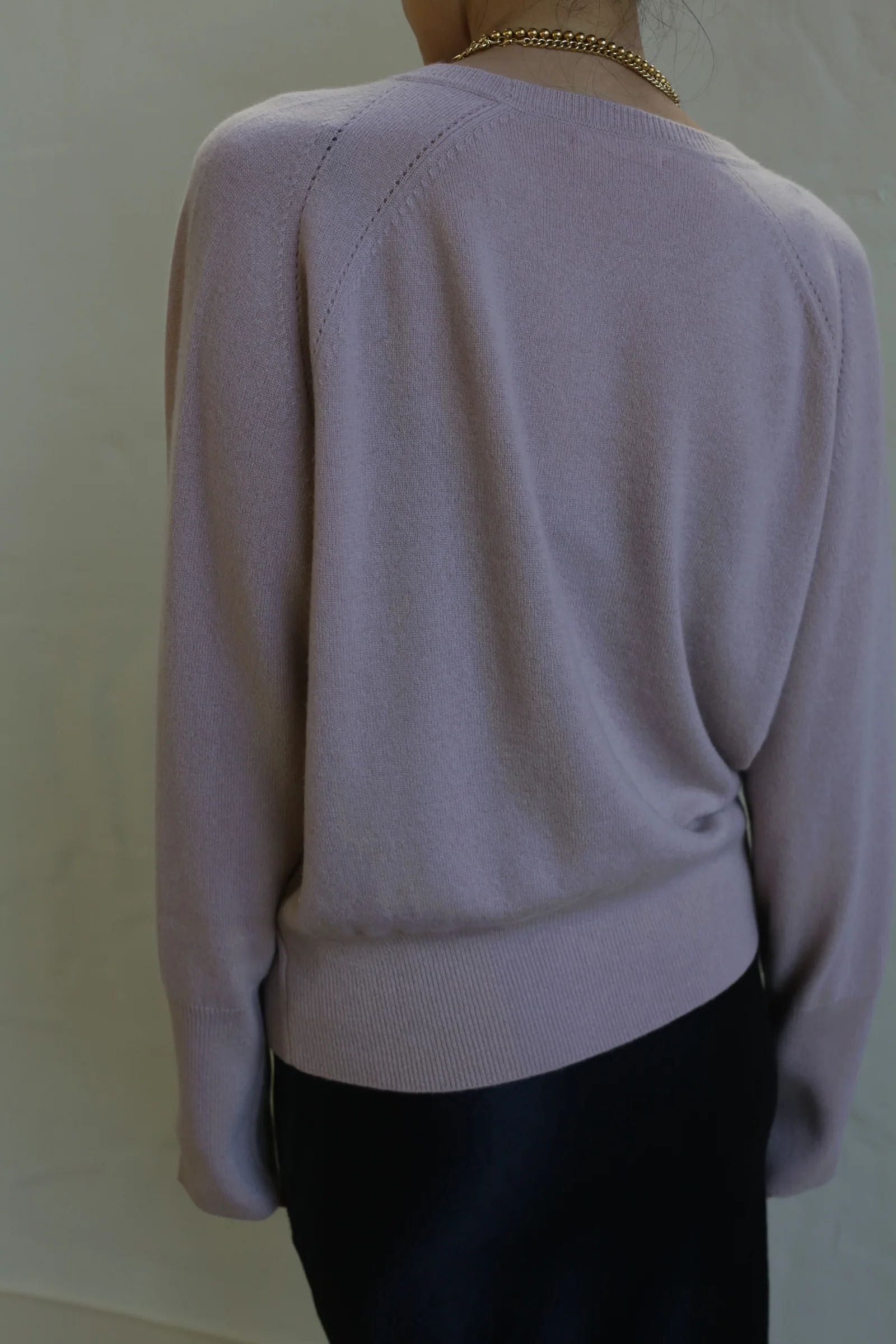 Raglan Crewneck Cashmere Sweater | Peony - Image 6