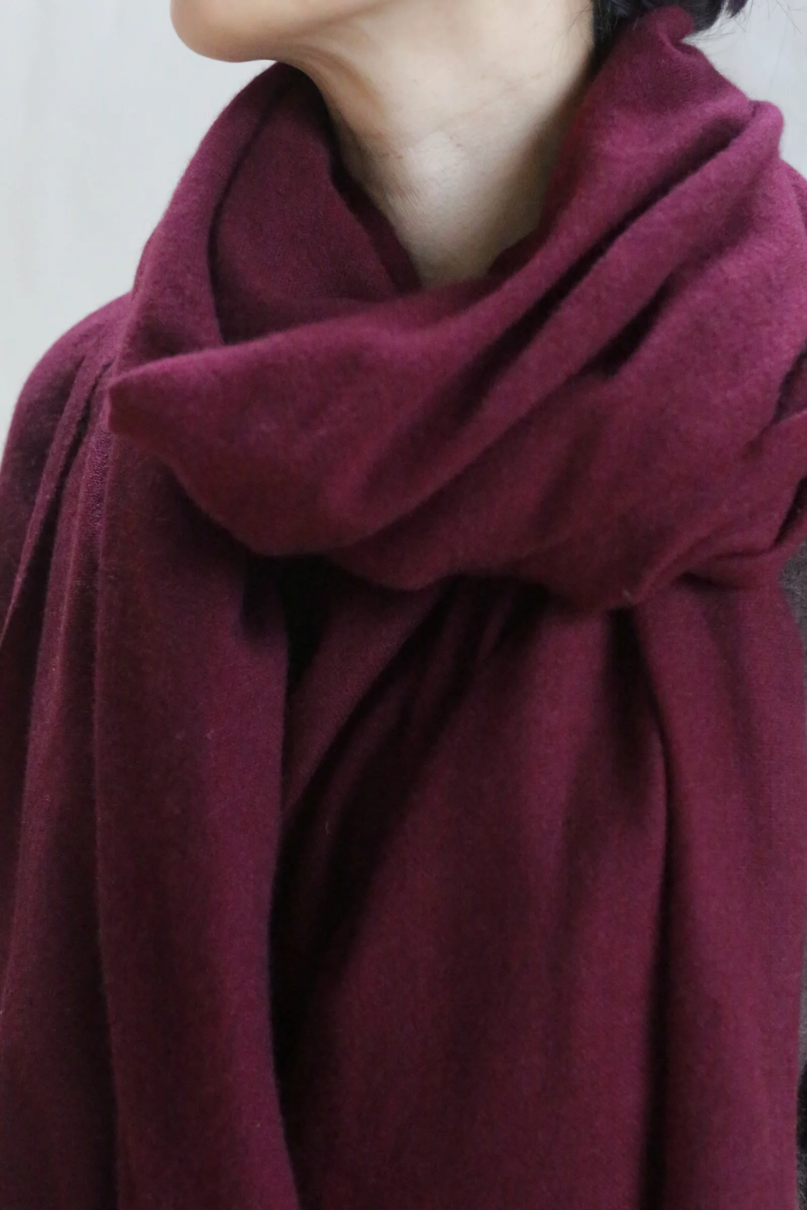 Tissue Weight Cashmere Scarf | Garnet - Image 5