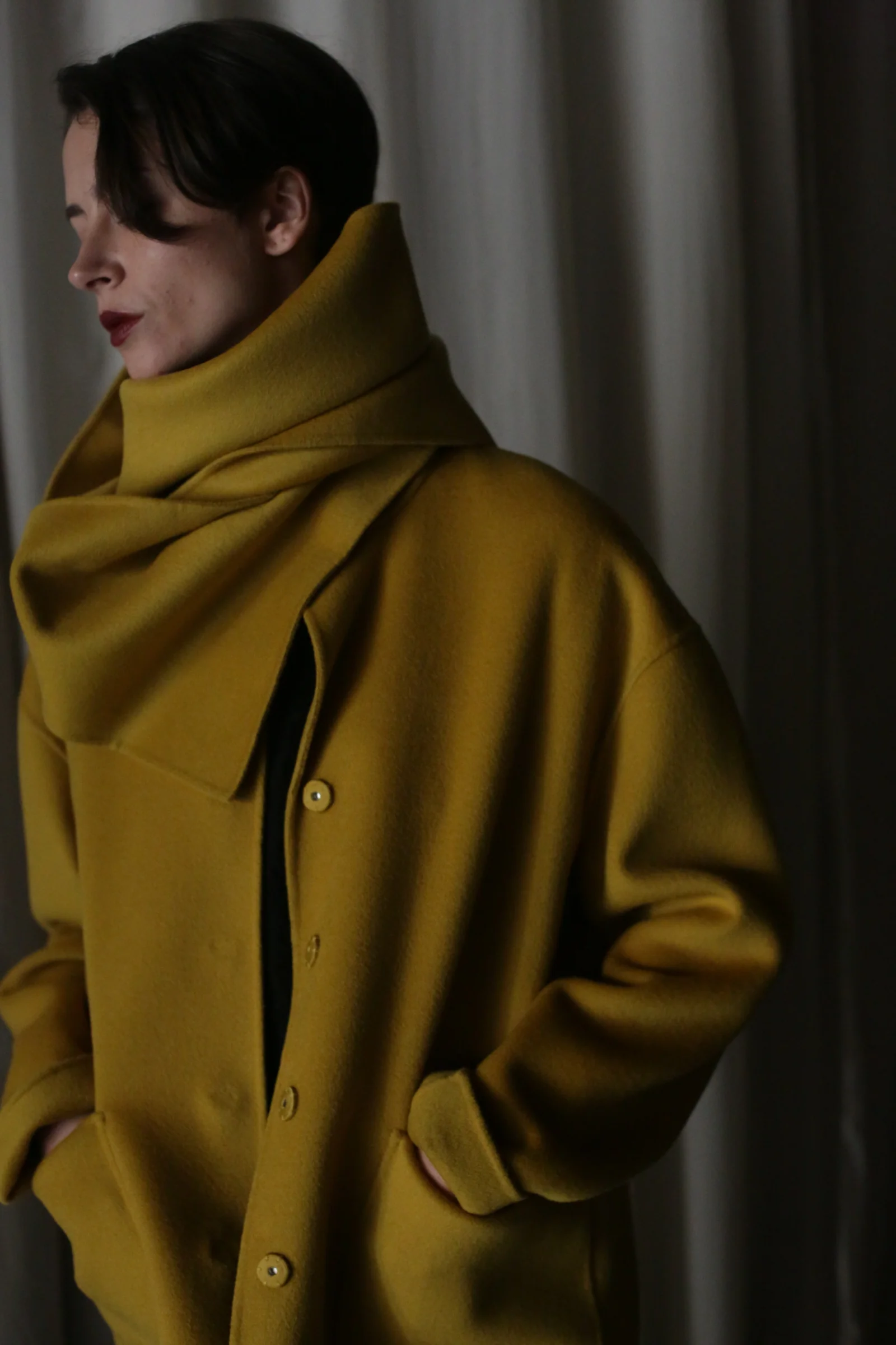 X Scarf - Double-face Cashmere | Saffron - Image 3