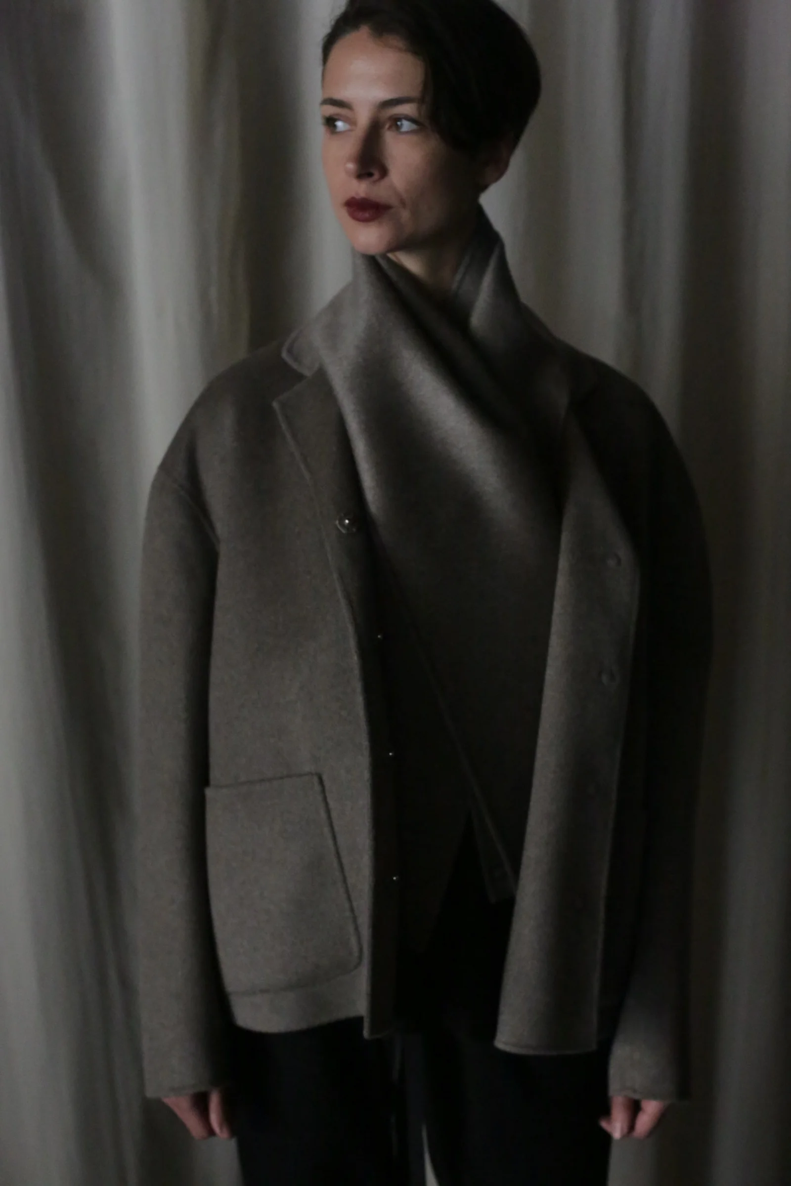 X Scarf - Double-face Cashmere | Undyed Natural - Image 4