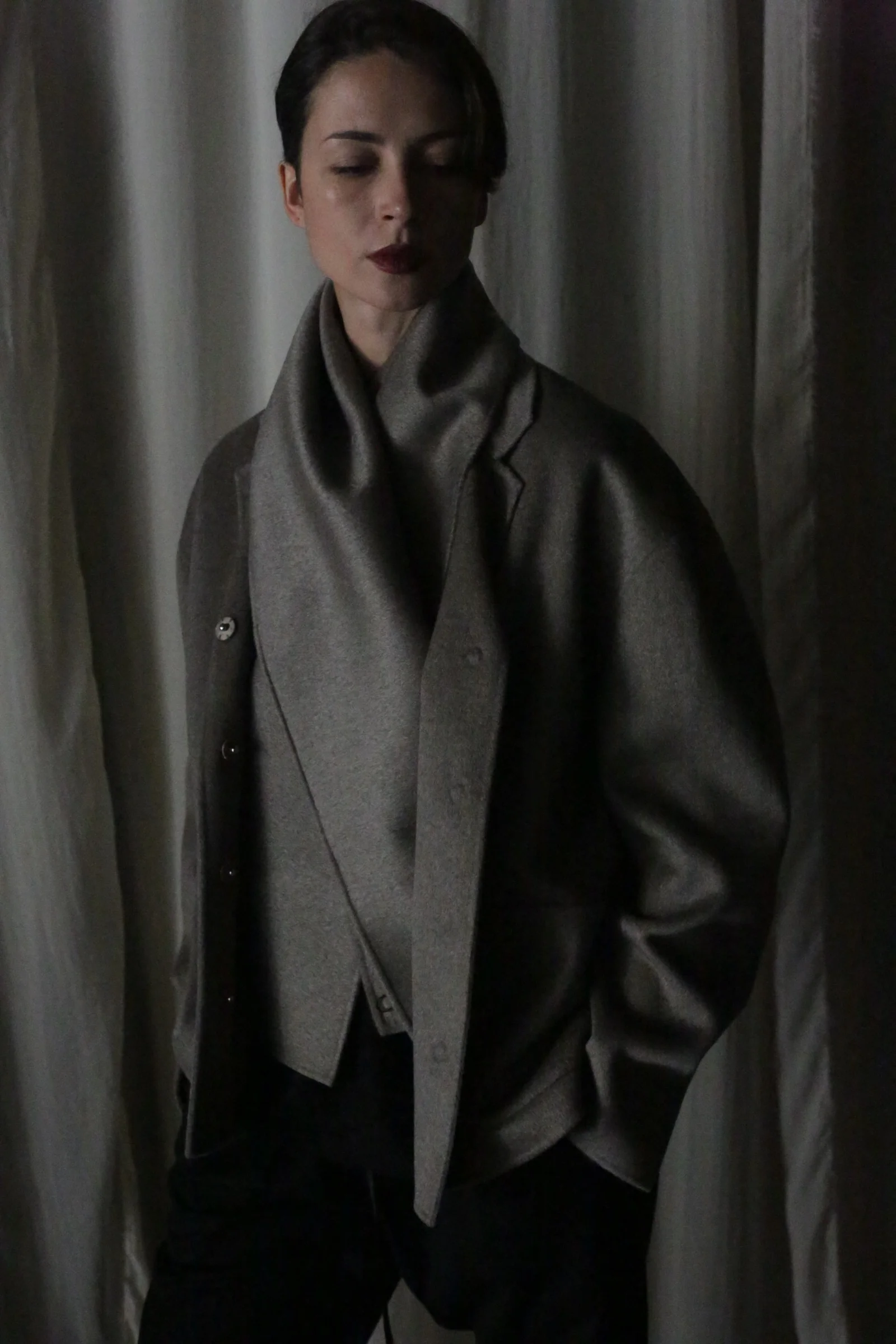 X Scarf - Double-face Cashmere | Undyed Natural - Image 5