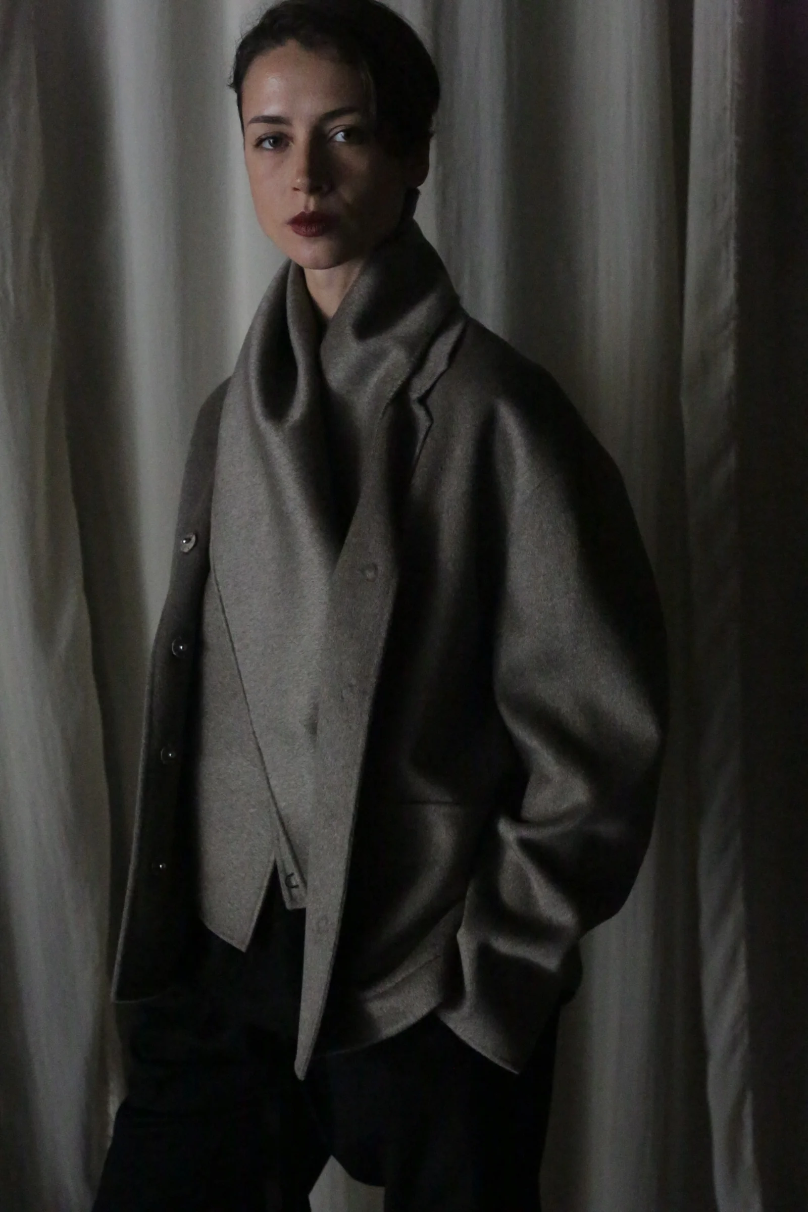 X Scarf - Double-face Cashmere | Undyed Natural - Image 6