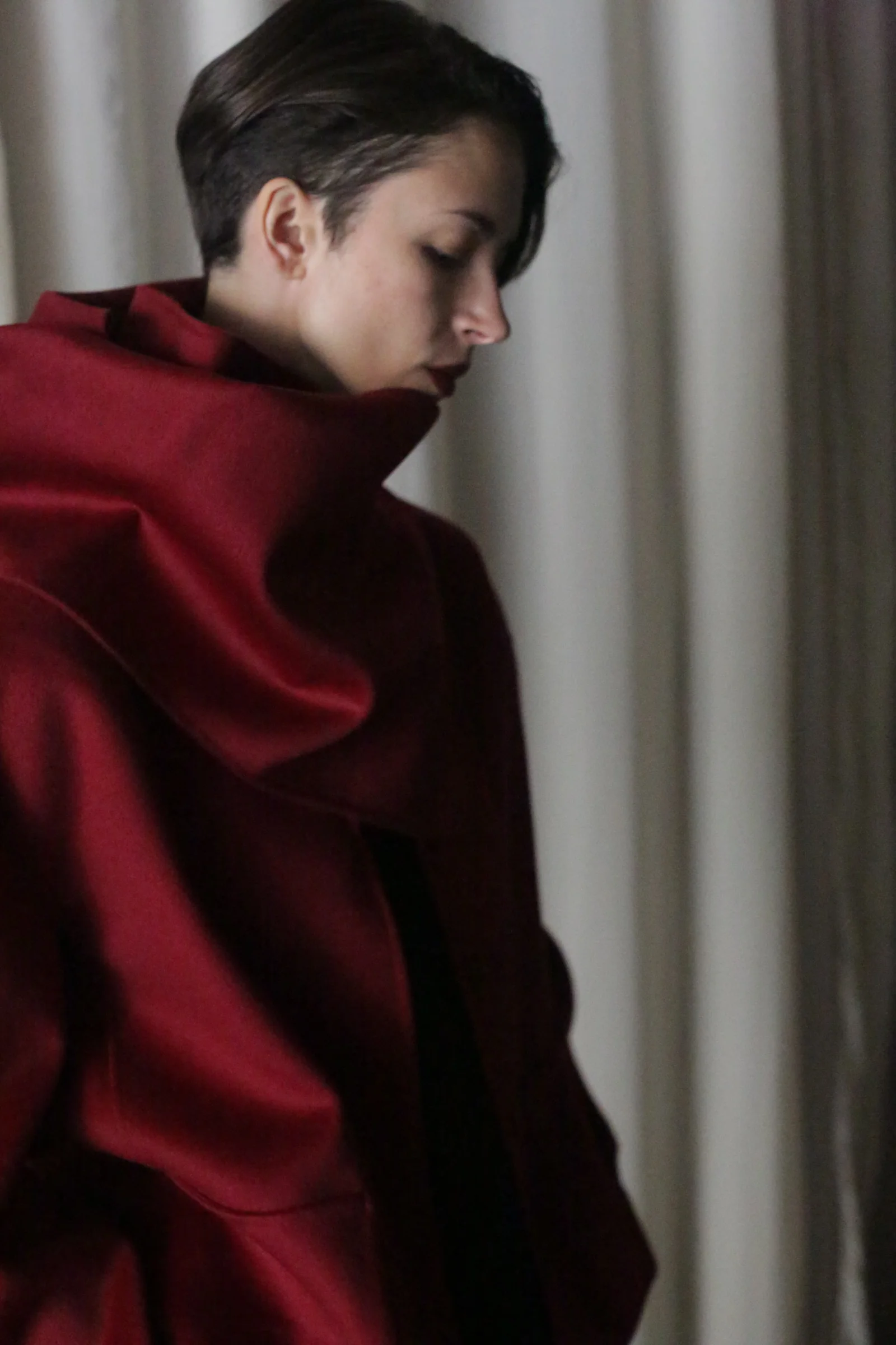 X Scarf - Double-face Cashmere | Wine - Image 3