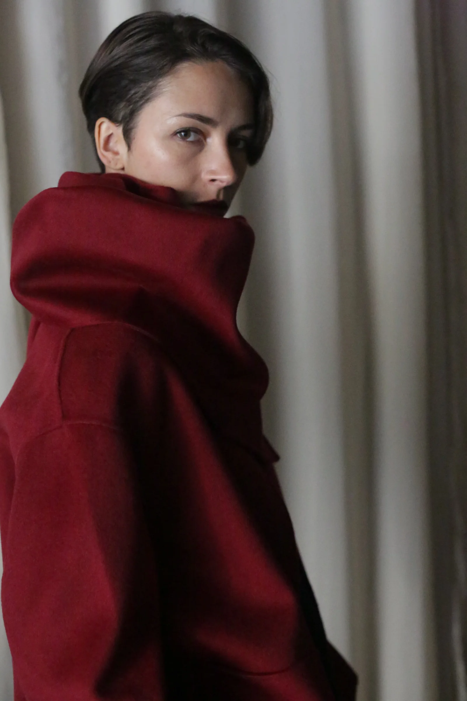 X Scarf - Double-face Cashmere | Wine - Image 4
